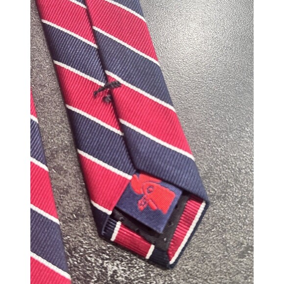Rooster Neck Tie Mens Silk Blue Red White Repp 3.75” Wide 60”Long Rooster Logo - Picture 7 of 9